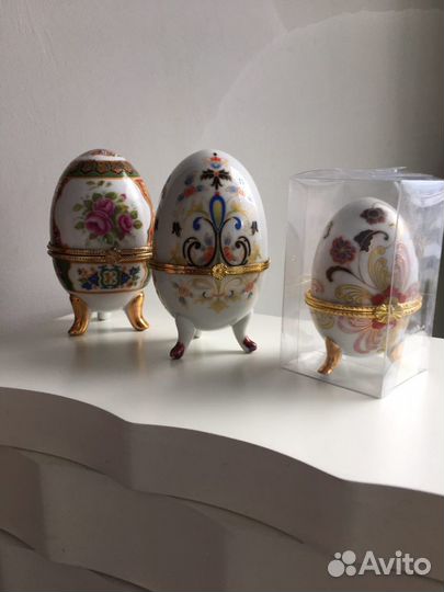 Шкатулка. Яйцо. фарфор. Индия. Стразы. Ручная раб