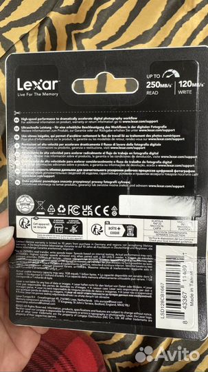 128GB sdxc карта памяти Lexar Professional 1667x