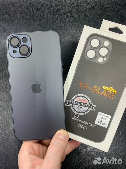 Чехол стеклянный Magsafe iPhone 14 Plus