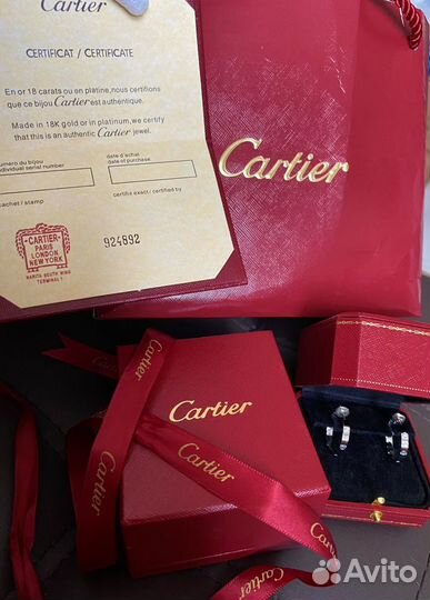 Cartier love серьги золотые