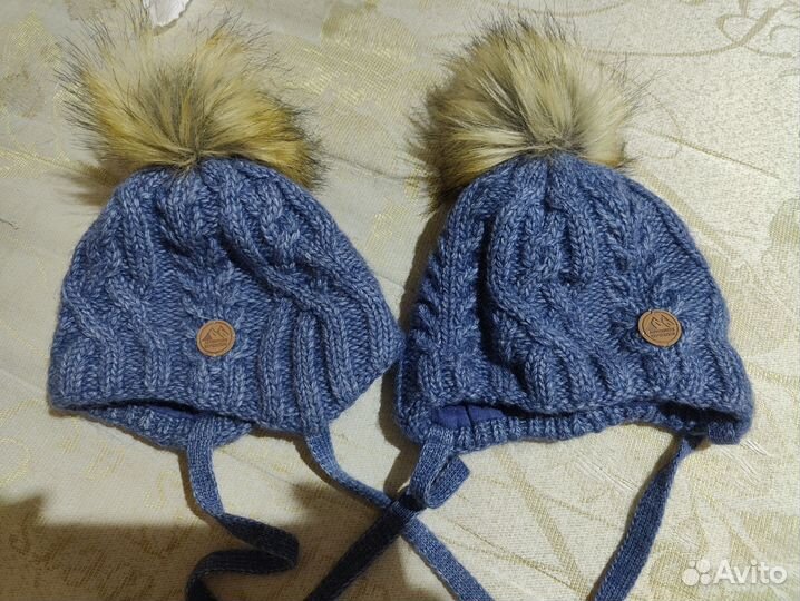 Шапка детская, зимняя, теплая для новорожденных