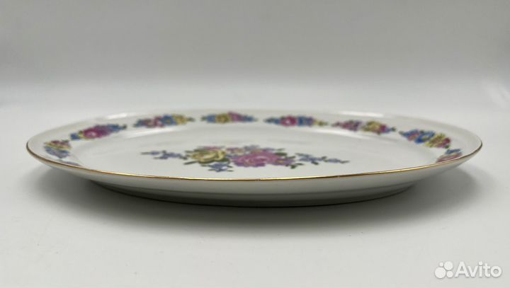 Тарелка овальная Розы и Незабудки Германия