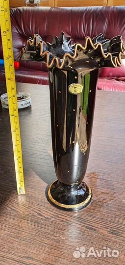 Раритетная ваза богемское стекло Чехия 86