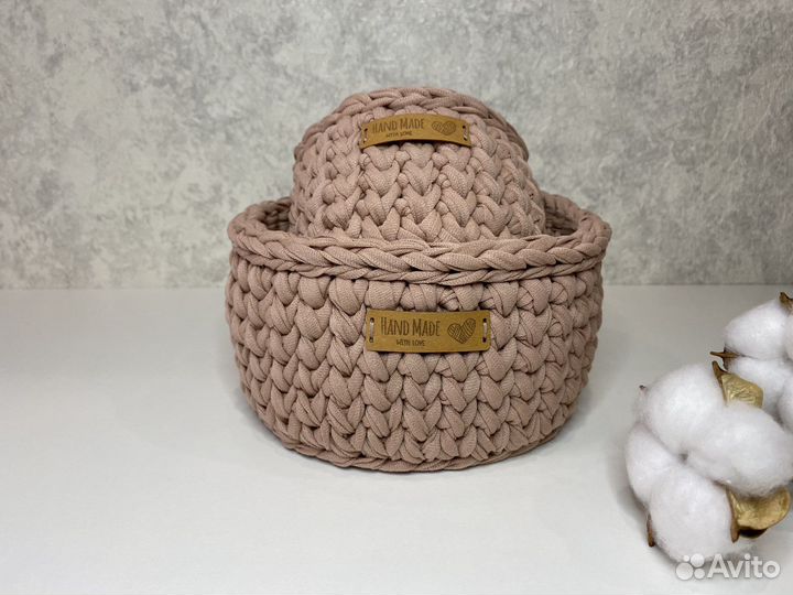 Корзинки из трикотажной пряжи