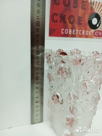 Ваза для цветов Атласно розовая Walther Glass