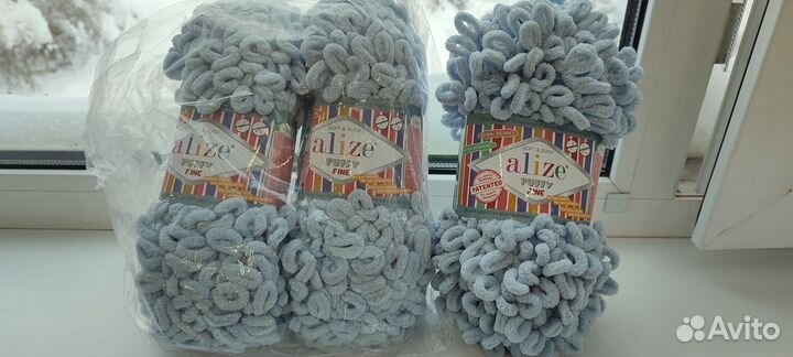 Плюшевая пряжа Alize Puffy Fine, цена за 3 штуки