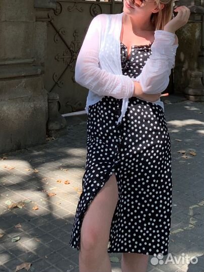 Летнее платье в горошек