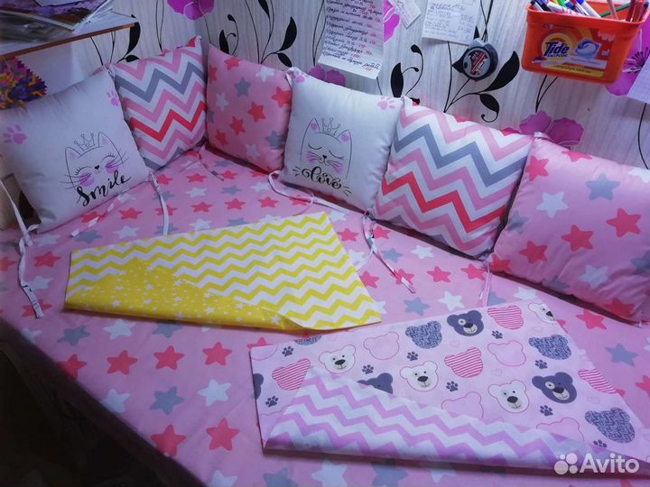 Новые бортики в кроватку