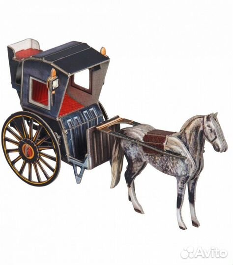 Лошадь Колесница Конструктор 3Д Пазл Игрушка Умбум