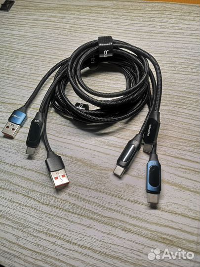 Кабель Usb type-c с экраном 100w