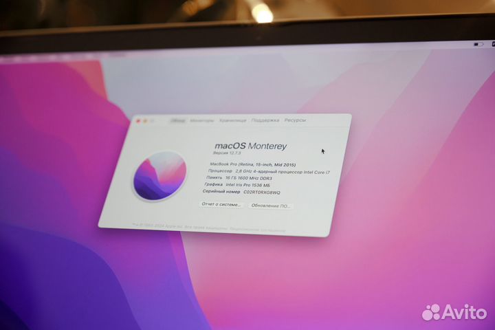 Macbook Pro 15 2015, radeon r9, 16гб озу, 1тб ссд