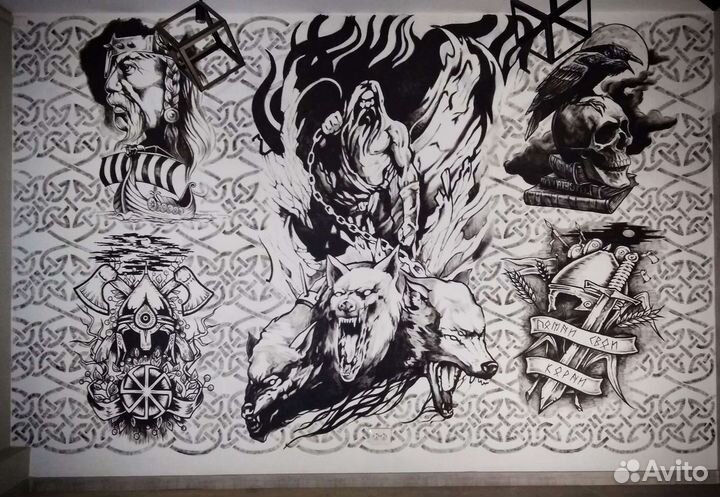 Роспись стен. Картина маслом. Портрет по фото