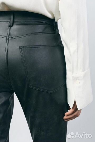 Брюки из экокожи zara новая коллекция