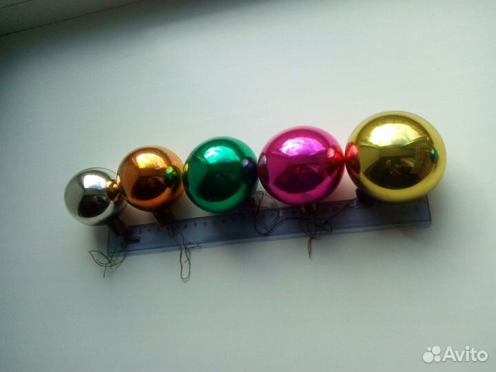 5 шт Елочные шары кон.1940х - нач 1950х СССР