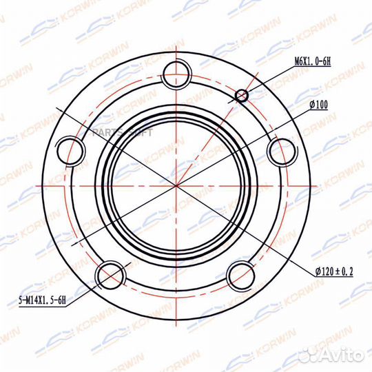 Korwin kwah0018 Ступица колеса korwin задняя ABS s