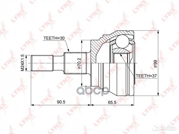 Шрус внешний перед прав/лев CO3852 lynxauto