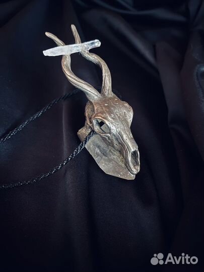 Кулон череп козла с хрусталем