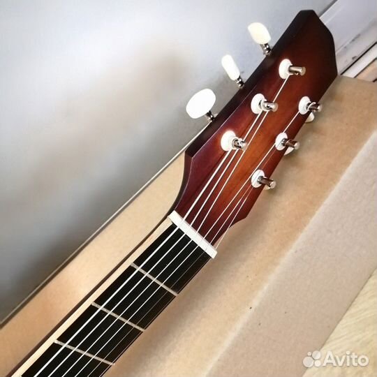 Гитара новая акустическая широкий гриф