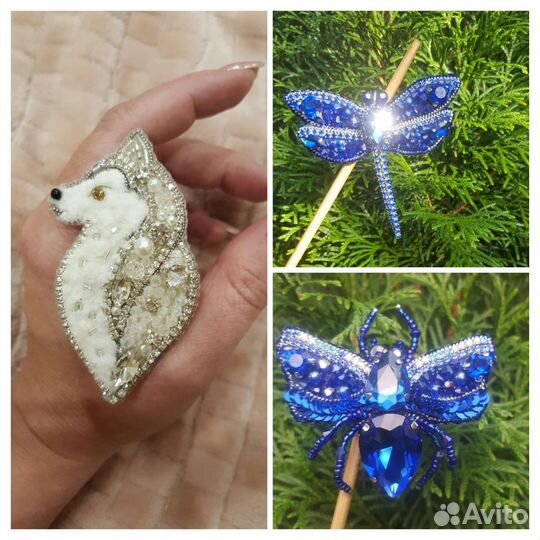 Брошь из бисера ручной работы