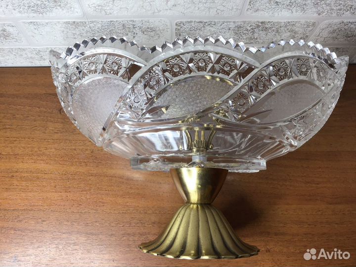 Ваза для фруктов Хрусталь латунь
