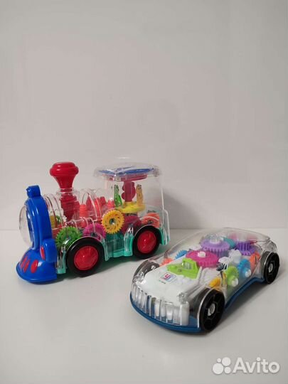 Музыкальный поезд паровоз и машина