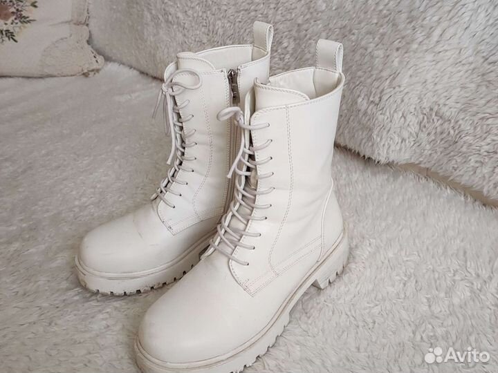 Ботинки женские 38 размера белые осень весна