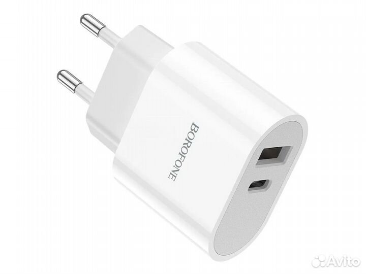 Блок питания USB+Type-C Borofone BA62A 12 Вт