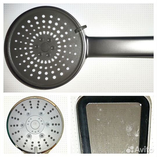 Лейка для душа, три вида