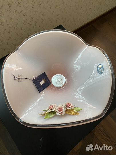 Ваза для фруктов на ножке white crystal