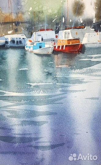 Картины акварель море