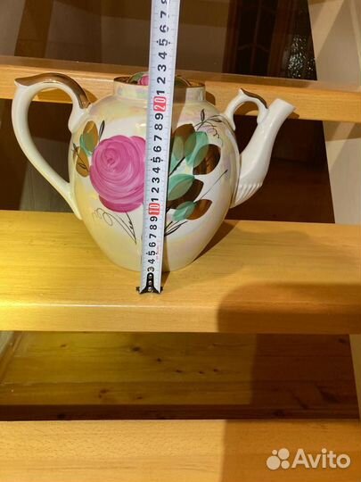 Расписной чайник,розы перламутр