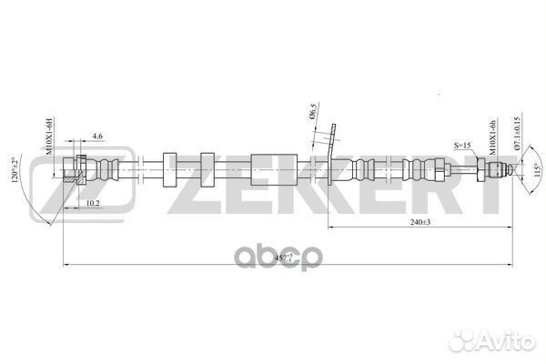 Шланг тормозной передний Ford C-Max II 10- Focus