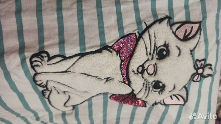 Кофта полосатая с кошкой