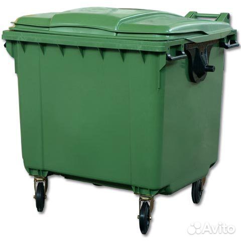 Пластиковый мусорный контейнер 1100л