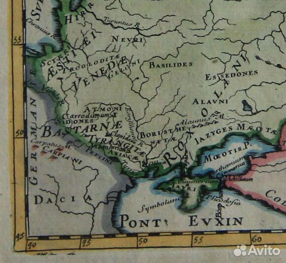 Карта Сарматии. Россия. Год выпуска 1683