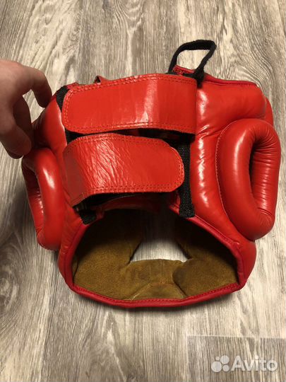 Боксерский шлем clinch кожаный