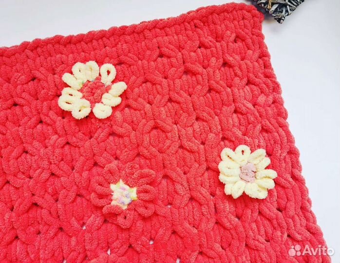 Детский плюшевый плед ручной работы