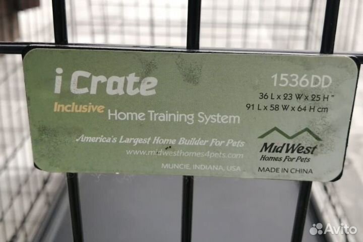 Клетка MidWest iCrate для собак 91х58х64см, 2 дв