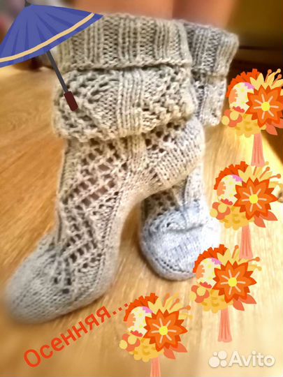Вязаные носки ручной работы