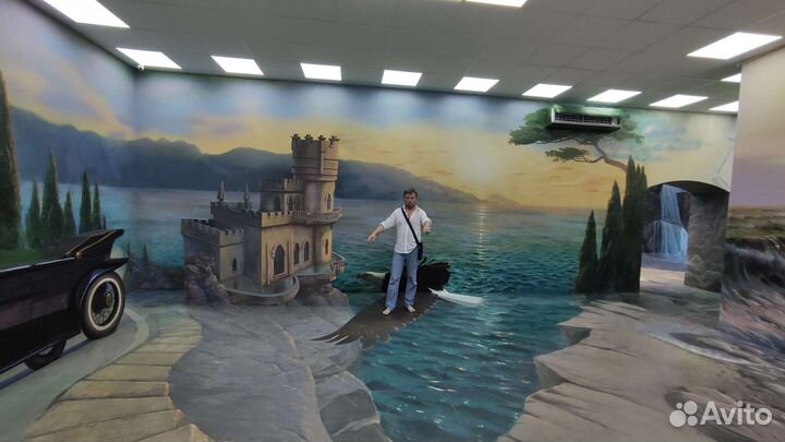 Роспись стен 3д полы фасады зданий