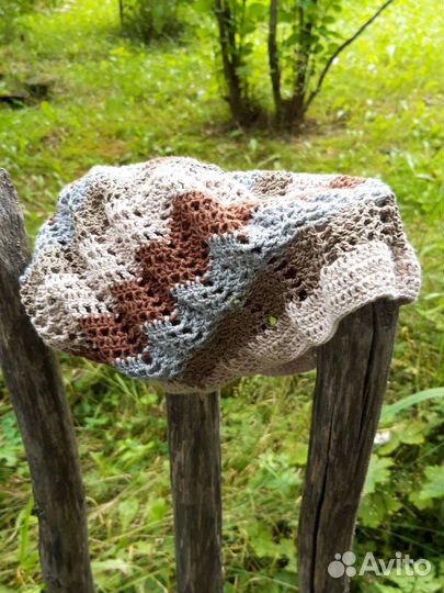 Ажурный берет+ сумочка-мешок