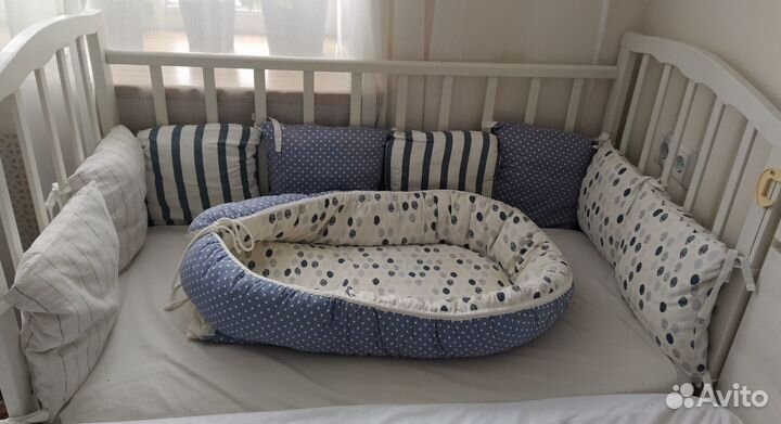 Кокон-гнёздышко, подушки бортики,одеяла, матрасик