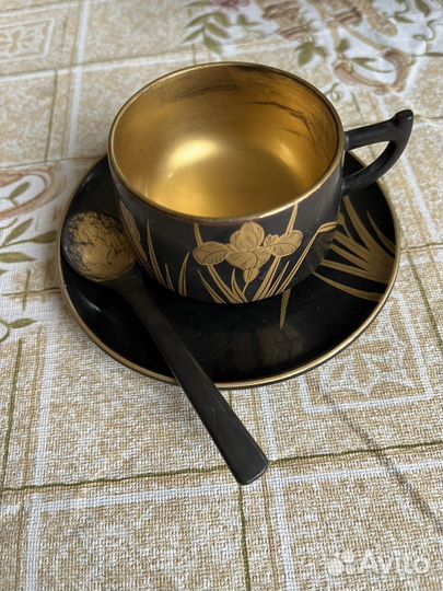 Чашка с блюдцем и ложечка из китая 1950