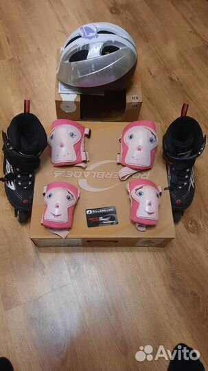 Роликовые коньки rollerblade, защита, шлем