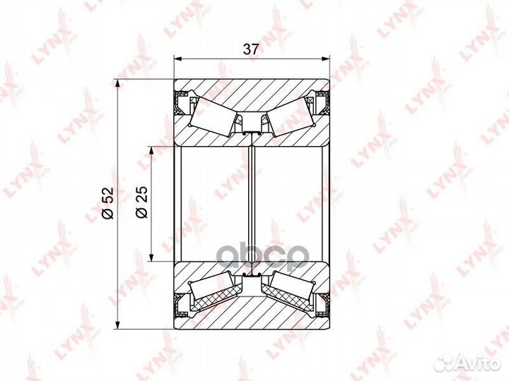 Подшипник ступицы задн. 37x25x52 WB-1369