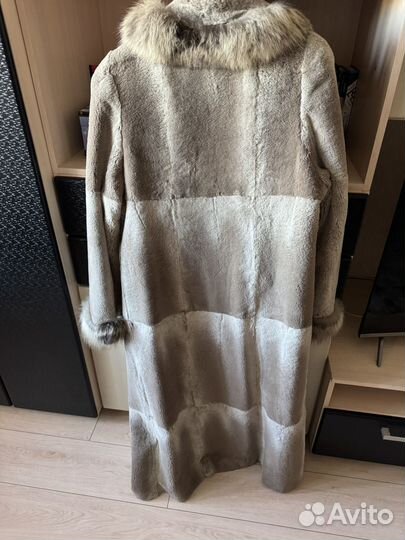 Шуба из натурального меха кролика рекс
