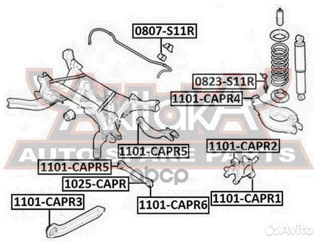 Сайлентблок задней цапфы верхний 1101capr2 asva