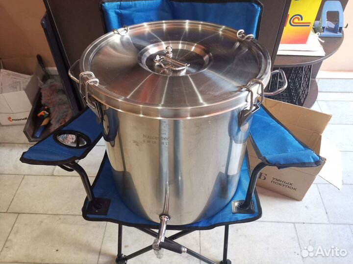 Ведро-контейнер нерж 50л с краном