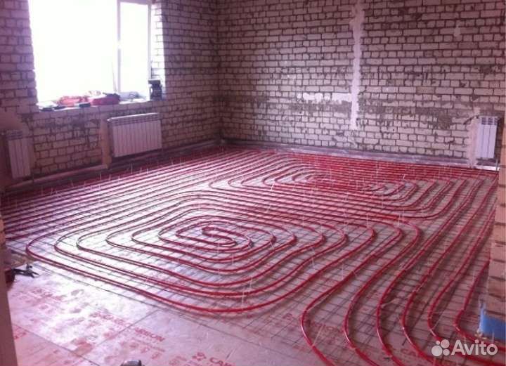 Монтаж водяного тёплого пола сборка котельной