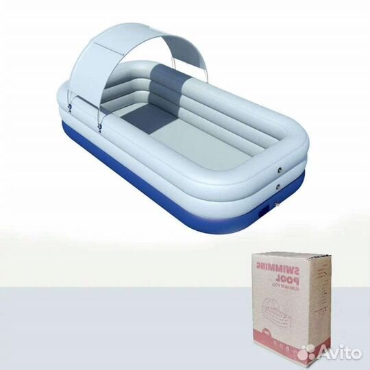 Надувной бассейн большой с козырьком